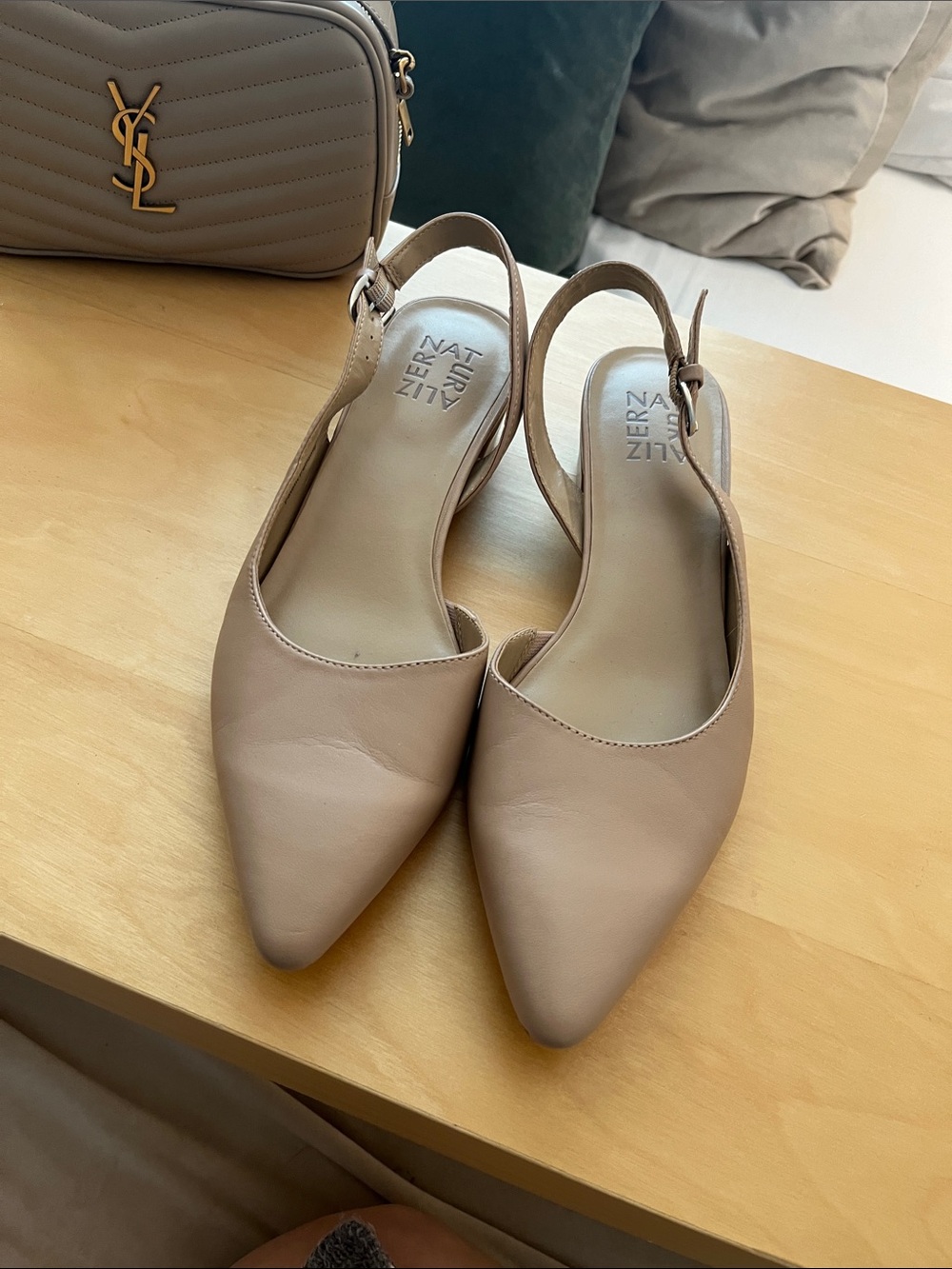 Naturalizer tan, leather Slingback Low Heel Mules - Picture 2 of 6